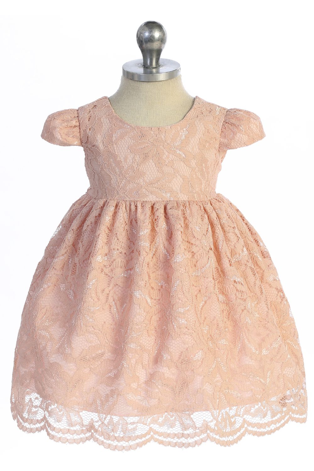 Baby Girl Lace V Back Bow Party Dress- AS532 Kids Dream