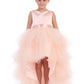 Blush Girl Dress with Ruffled Tulle High-Low Dress - AS5658