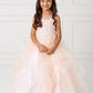 Blush Girl Dress with Sleeveless Illusion Neckline Pageant Dress - AS7018