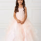 Blush Girl Dress with Sleeveless Illusion Neckline Pageant Dress - AS7018