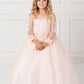 Blush Girl Dress with Stunning Sleeves and Bodice Dress - AS5780