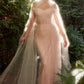 Blush Off The Shoulder Sheath Gown A1219 - Special Occasion