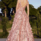 Blush_1 Floral A-Line Ball Gown J838 - Women Evening Formal Gown - Special Occasion-Curves