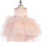 Blush_1 Girl Dress with Ruffled Tulle High-Low Dress - AS5658