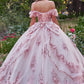 Blush_2 Floral Off The Shoulder Quinceanera Ball Gown 15701