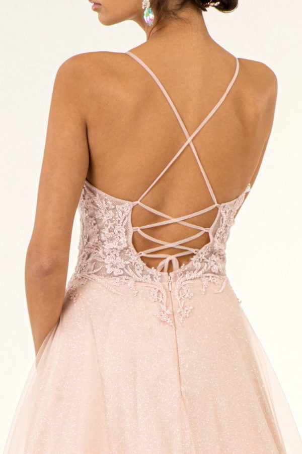 Blush_3 Embroidery Spaghetti Strap A-Line Women Bridal Gown - GL1917 GLS