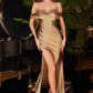 Bronze Fitted Satin Bustier Gown CC2197 - Women Evening Formal Gown - Special Occasion
