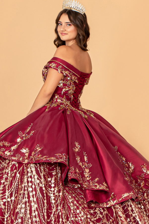 burgundy quince dresses off the shoulder Satin Off-Shoulder Sweetheart Neckline Quinceanera Dress by Elizabeth – Ariststyles burgundy maroon quinceanera dresses Beige Boob Tube Dress Wood:Hickory 3940 Occasion SB-LittleJoys