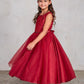 Burgundy Girl Dress with Sequin and Tulle Skirt Dress - AS5752