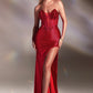 Burgundy Strapless with Hot Stones Corset Gown CDS419 - Women Evening Formal Gown - Special Occasion