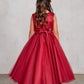Burgundy_1 Girl Dress with Sequin and Tulle Skirt Dress - AS5752