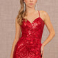 Burgundy_2 Sequin Embroidery Mermaid Slit Women Formal Dress - GL3146 - Special Occasion-Curves