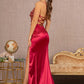 Burgundy_2 Strapless Glitter Satin Mermaid Women Formal Dress - GL3125 - Special Occasion-Curves