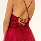 Burgundy_3 Embroidery Spaghetti Strap A-Line Women Bridal Gown - GL1917 GLS