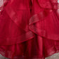 Burgundy_3 Girl Dress with Sleeveless Illusion Neckline Pageant Dress - AS7018