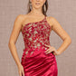 Burgundy_3 Strapless Glitter Satin Mermaid Women Formal Dress - GL3125 - Special Occasion-Curves