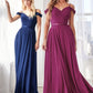 Off the Shoulder A-Line Chiffon Dress by Cinderella Divine CD0156 - Special Occasion/Curves