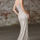 Fitted Geometric Embellished Sheath Gown by Cinderella Divine CD901 - Special Occasion
