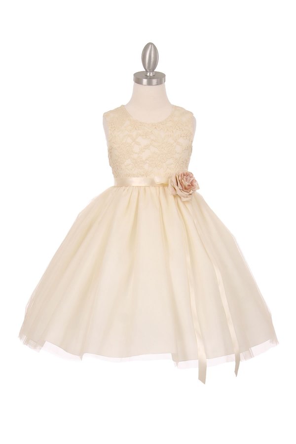 Lace Tulle Party Dress by Cinderella Couture USA AS1142 14 / Ivory