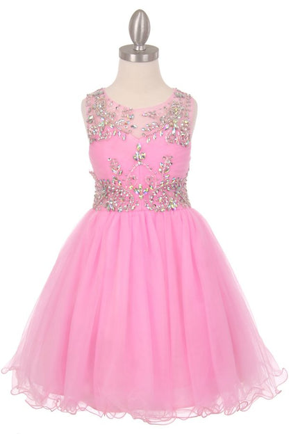 Pleated Tulle Girl Party Dress by Cinderella Couture USA 65007