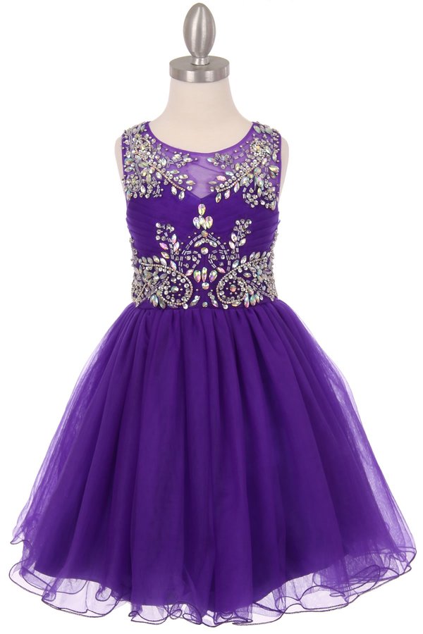 Pleated Tulle Girl Party Dress by Cinderella Couture USA 65007