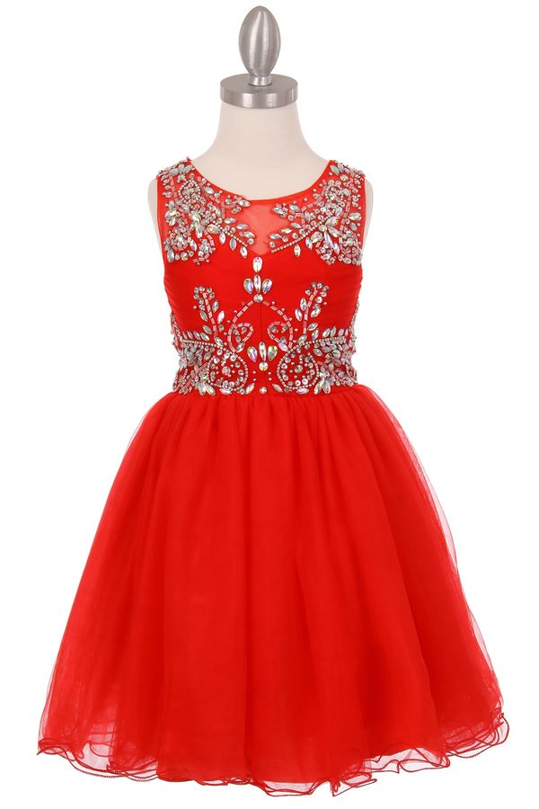 Pleated Tulle Girl Party Dress by Cinderella Couture USA 65007