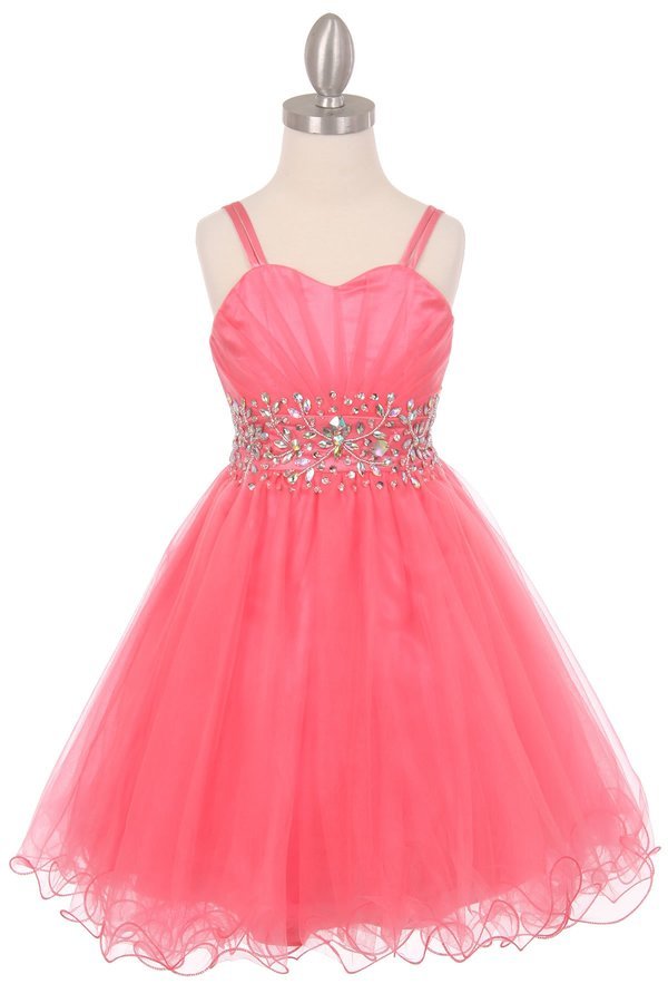 open lace back dress Luxury Pink Girl Dress with Bows for kids Birthday Pageant Party J361 –  Jill Wish