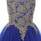 Gold Lace Rhinestone Tulle Girl Party Dress by Cinderella Couture USA AS5017