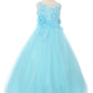 Floral Bodice Lace Tulle Flower Girl Dress by Cinderella Couture USA AS5034