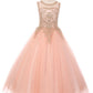 Floral Lace Rhinestone Tulle Girl Mini Quince by Cinderella Couture USA AS5041