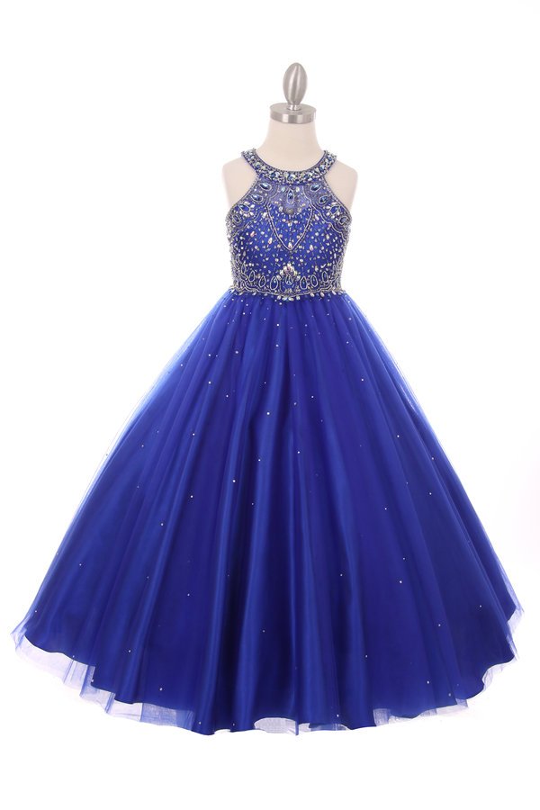 strapless open back dress Ball Gown Dress (5027) Royal Blue / 14