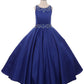 Beaded Bodice and Waist & Pleated Skirt Satin Girl Mini Quince by Cinderella Couture USA AS5047