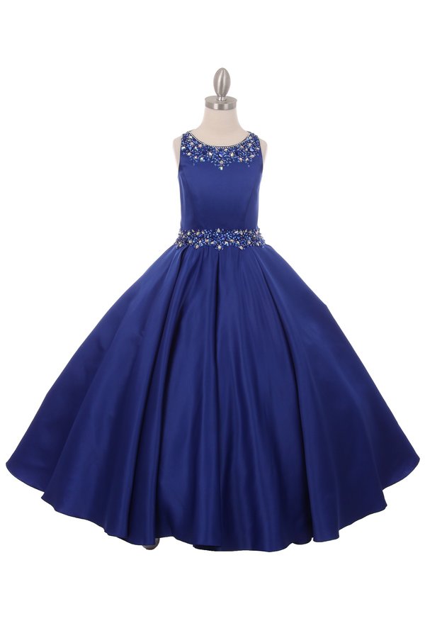 Beaded Bodice and Waist & Pleated Skirt Satin Girl Mini Quince by Cinderella Couture USA AS5047