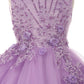 Pearl Beaded Floral Glitter Tulle Party Dress by Cinderella Couture USA AS9022