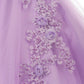 Pearl Beaded Floral Glitter Tulle Party Dress by Cinderella Couture USA AS9022
