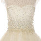 Pearl Bodice Satin Tulle Party Dress by Cinderella Couture USA AS5053