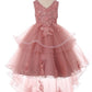 Sequin Pearl Beaded Tulle Girl Party Dress by Cinderella Couture USA AS9056