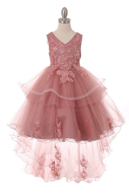Sequin Pearl Beaded Tulle Girl Party Dress by Cinderella Couture USA AS9056