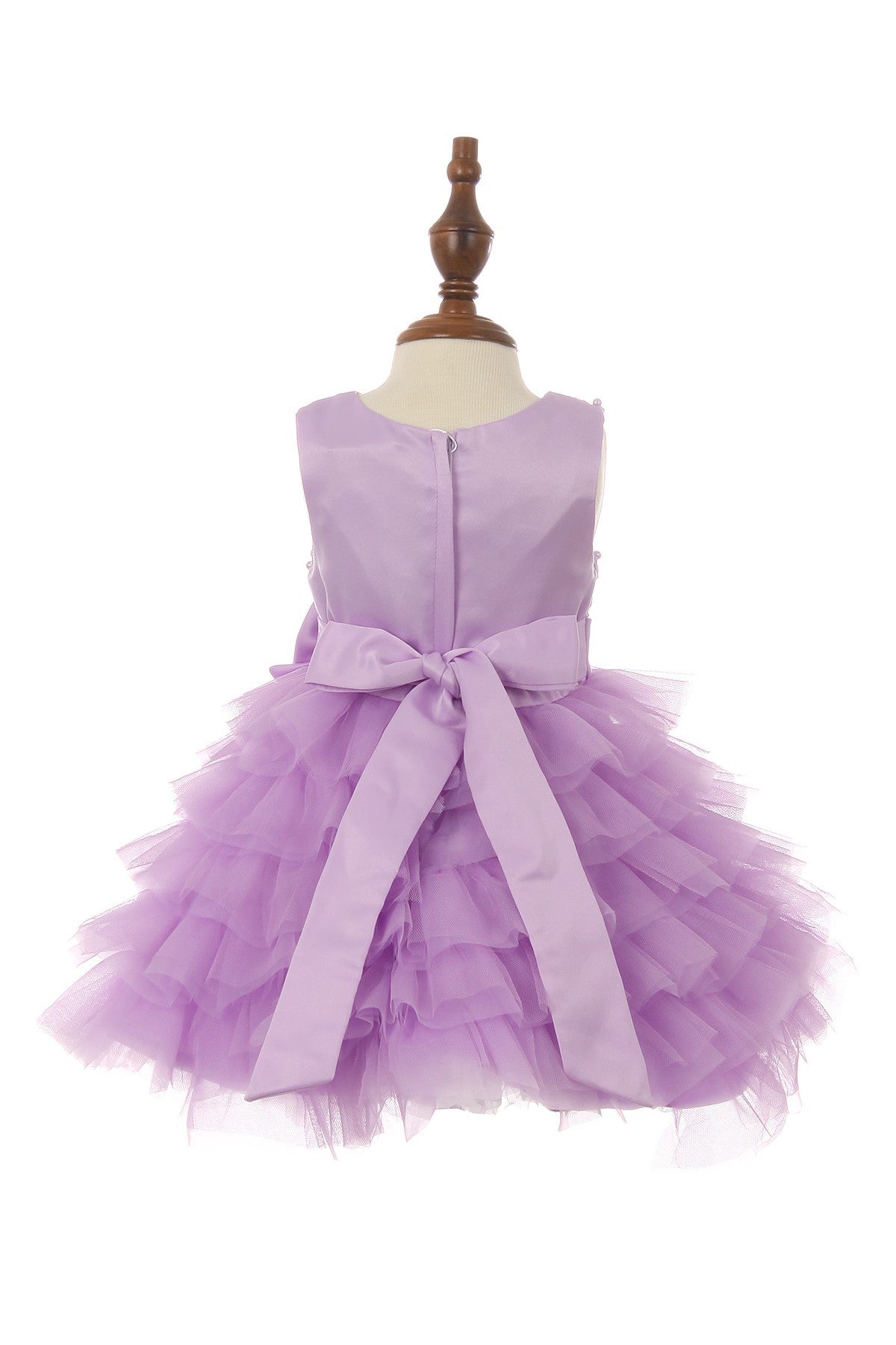 purple infant dress Lace Tulle Sequins Pearl Girl Baby Dress by Cinderella Couture USA AS9075B S / Lilac