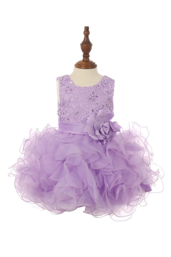 Ruffle Sequin Tulle Girl Baby Dress by Cinderella Couture USA AS9074B
