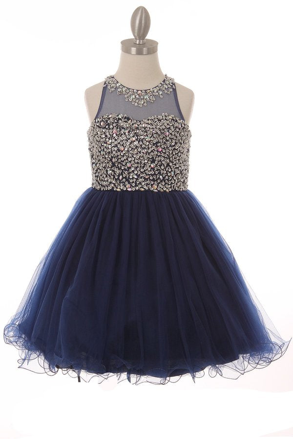 Stone Tulle Girl Party Dress by Cinderella Couture USA 8501