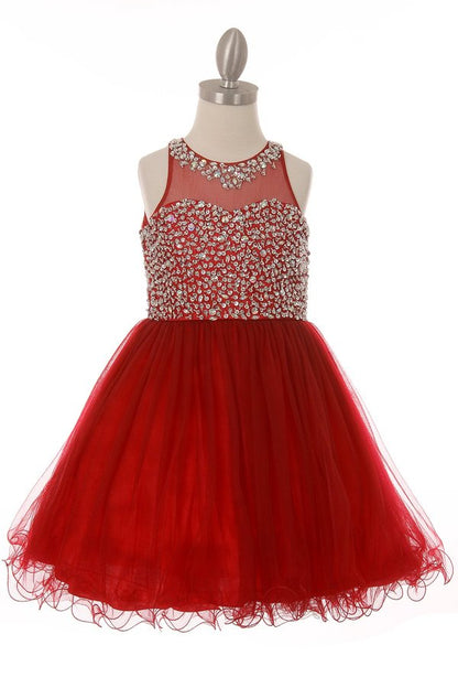 Stone Tulle Girl Party Dress by Cinderella Couture USA 8501