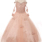 Long Sleeve Tulle Satin Girl Mini Quince by Cinderella Couture USA AS8002