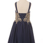 Chiffon Rhinestone Satin Party Dress by Cinderella Couture USA AS5069
