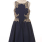 Chiffon Rhinestone Satin Party Dress by Cinderella Couture USA AS5069