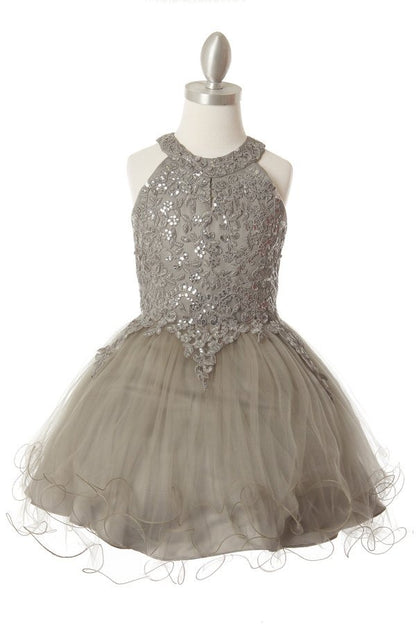 de fiesta de niña con encaje de de imitación halter de Cinderella Couture USA AS51 – Ariststyles
