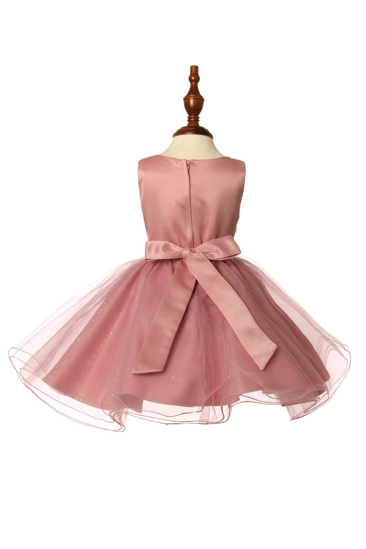 green emerald velvet dress Luxury Pink Baby Flower Girl Dress Feathers Princess Kids Ball Gown J1 –  DreamyVow main image 1