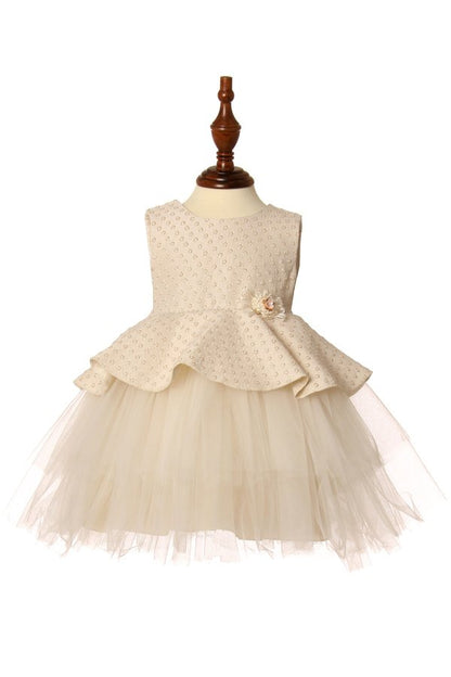 Jaquard Tulle Baby Dress by Cinderella Couture USA 9115B