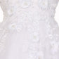FLoral Stone Cap Sleeve Satin Tulle Flower Girl Dress by Cinderella Couture USA AS2013