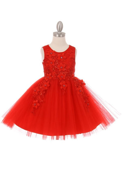 Floral Tulle Girl Party Dress by Cinderella Couture USA AS9040